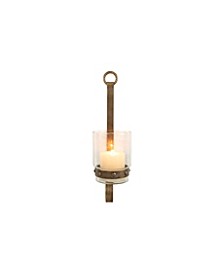 Glass and Metal Wall Sconce Candle Holder