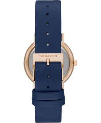 Women's Signatur Navy Leather Strap Watch 30mm 