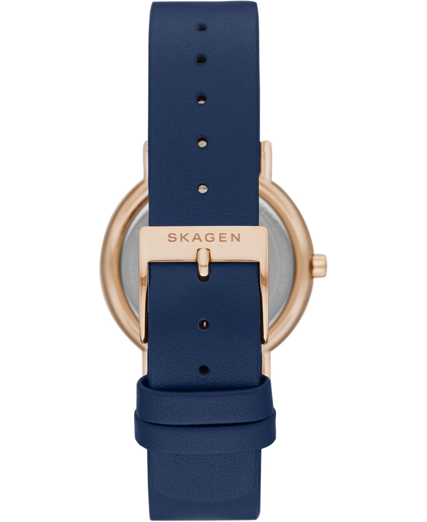 Женские часы Skagen Signatur Navy Leather Strap Watch 30mm — фото 3