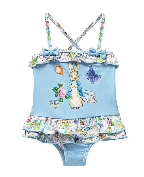 Beatrix Potter Baby Girls Scrapbook Print X Back Skirted One Piece