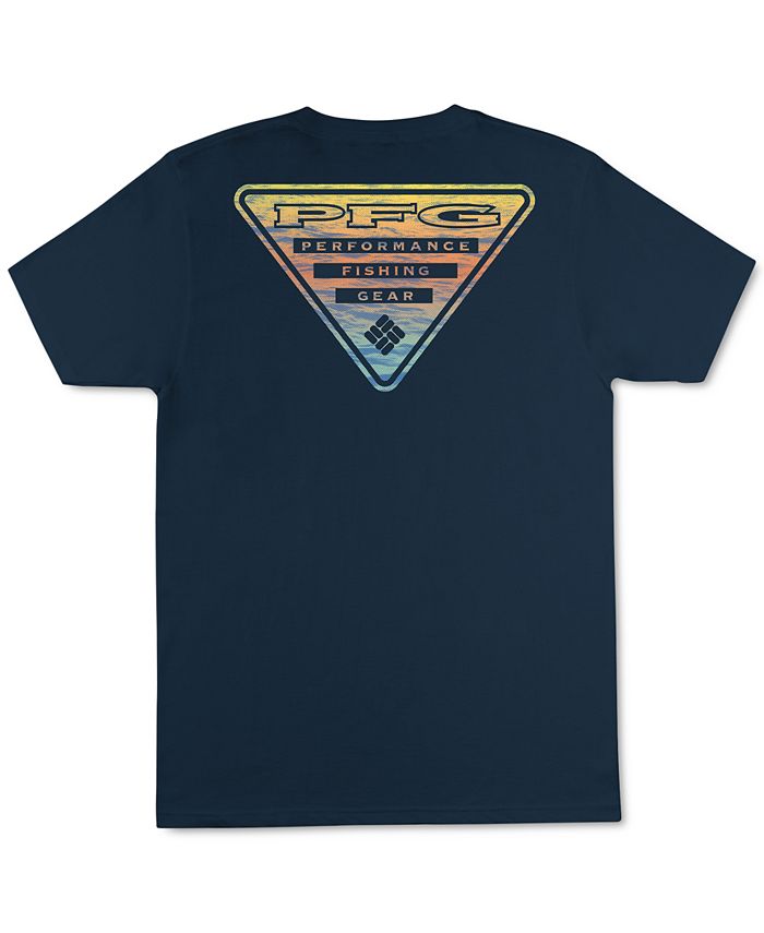 Columbia PFG Triangle Fill Tech Tee Short Sleeve T-Shirt, Nuova Grafica Mint/Elements, S Uomo