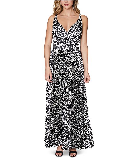Laundry By Shelli Segal Animal Print Pleated Gown Reviews