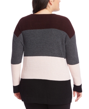 VINCE CAMUTO PLUS SIZE COLORBLOCKED SWEATER