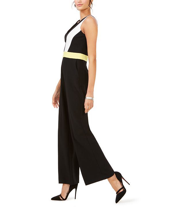 Vince Camuto V-Neck Colorblocked Jumpsuit & Reviews - Pants & Leggings - Women - Macy's