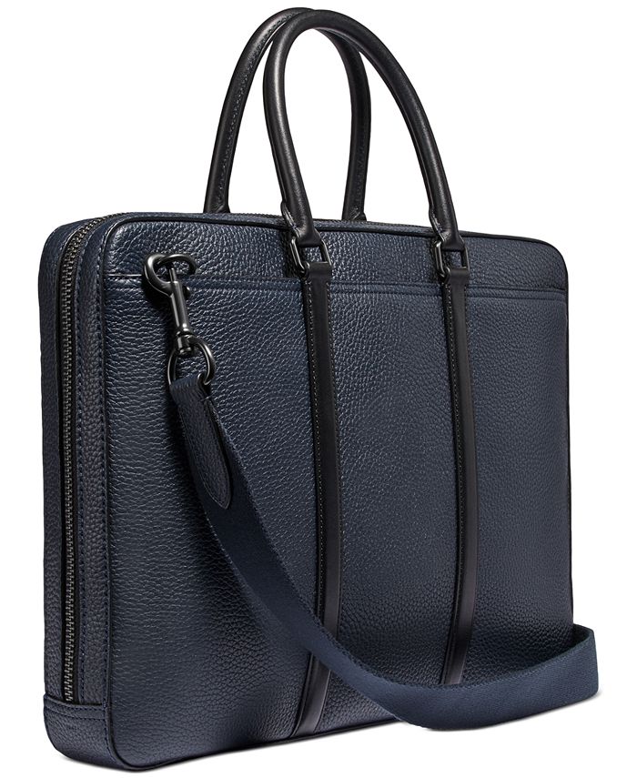 COACH Men's Metropolitan Slim Pebble Leather Briefcase Macy's