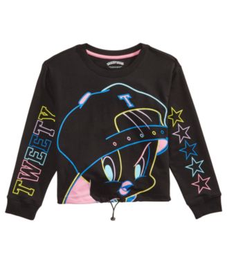 Looney Tunes - Big Girls Tweety Bird Drawcord Shirt