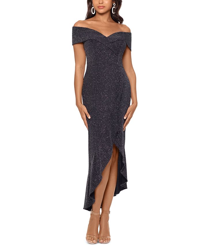 XSCAPE Metallic OffTheShoulder Dress Macy's