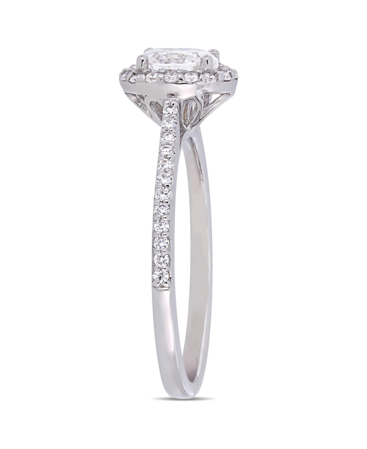 Oval Certified Diamond (3/4 ct. t.w.) Halo Engagement Ring in 14k- White Gold