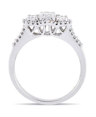 Oval-Cut Certified Diamond (1 ct. t.w.) 3-Stone Engagement Ring in 14k White Gold