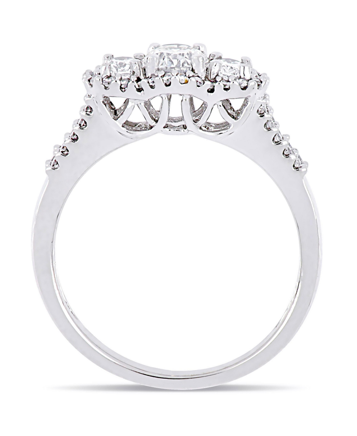 Oval-Cut Certified Diamond (1 ct. t.w.) 3-Stone Engagement Ring in 14k- White Gold
