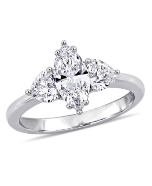 image of Marquise and Heart Certified Diamond (1 3/4 ct. t.w.) 3 Stone Engagement Ring in 18k White Gold