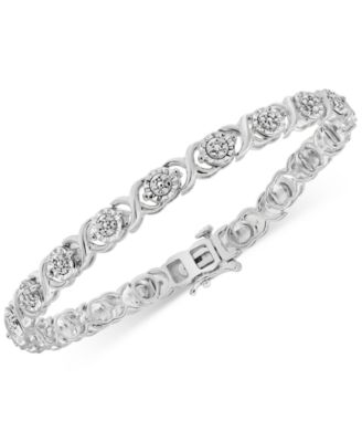 macy's sterling silver diamond bracelet