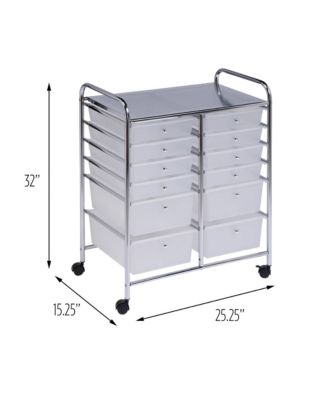 Honey Can Do Rolling Storage Cart and Organizer, 12 Plastic Drawers