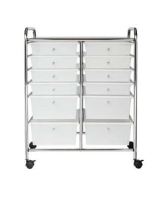 Honey Can Do Rolling Storage Cart and Organizer, 12 Plastic Drawers