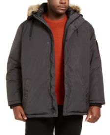 Men's Big & Tall Alternative Down Parka Jacket with Faux Fur Hood