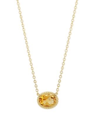 Gemstone Twist Gallery Necklace in 14k Yellow Gold