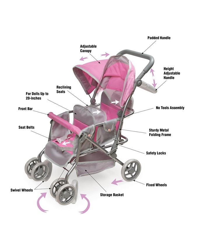 Badger Basket Cruise Folding Inline Double Doll Stroller - Macy's