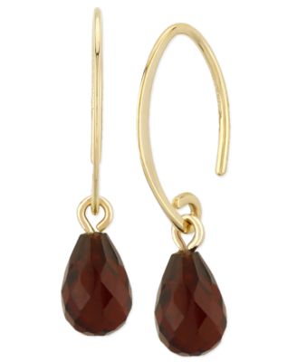Gemstone Briolette Drop Earring in 14k Yellow Gold Available in Amethyst, Citrine, and Peridot.