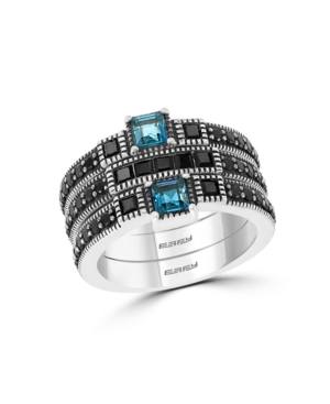 image of Effy Blue Topaz and Black Spinel (2-1/5 ct. t.w.) Ring in Sterling Silver