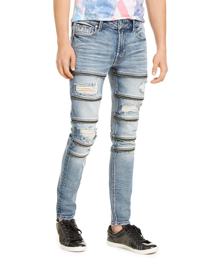 GUESS Men's Skinny-Fit Zipper Jeans - Macy's