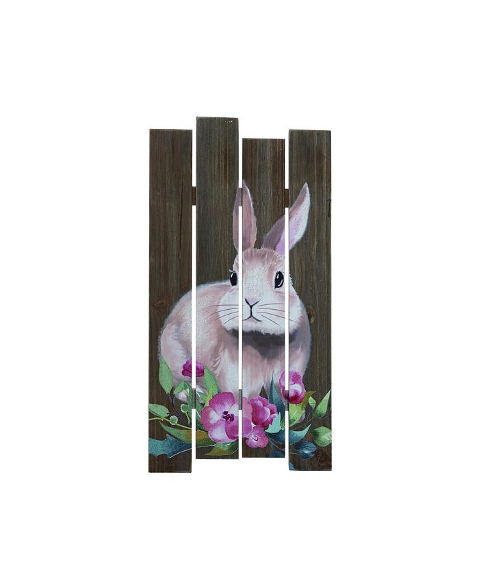 Trans Pac - Wood  Brown Easter Plank Bunny Decor