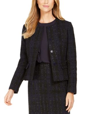 calvin klein collarless blazer