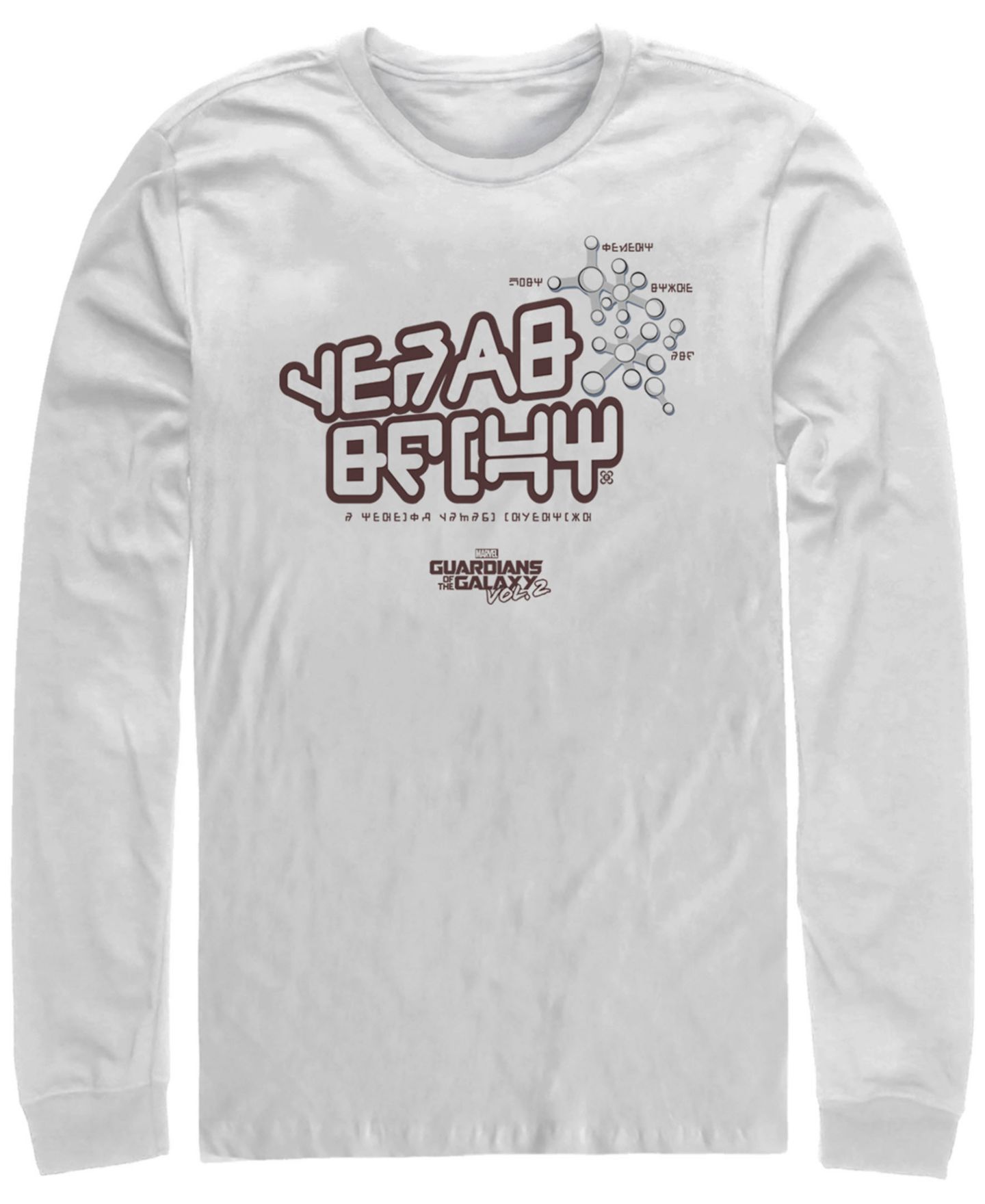 Мужская футболка Fifth Sun Marvel Guardians of the Galaxy Star-Lords Kanji Text, Long Sleeve, цвет: Белый — фото 1
