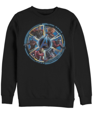 Marvel Men's Avengers Endgame Wheel of Heros Crewneck Fleece