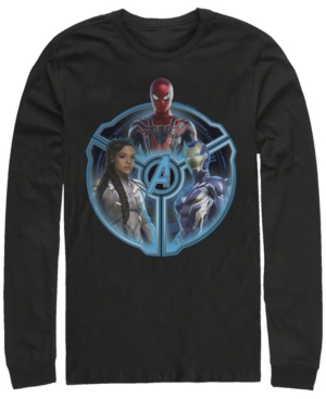 Marvel Men's Avengers Endgame Triple Hero Wheel Long Sleeve T-shirt