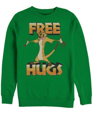 Disney Men's Lion King Timon Free Hugs Crewneck Fleece
