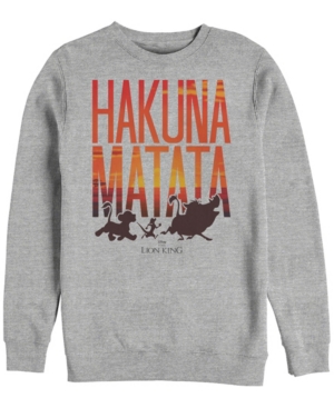 Disney Men's Lion King Hakuna Matata Sunset Text Crewneck Fleece