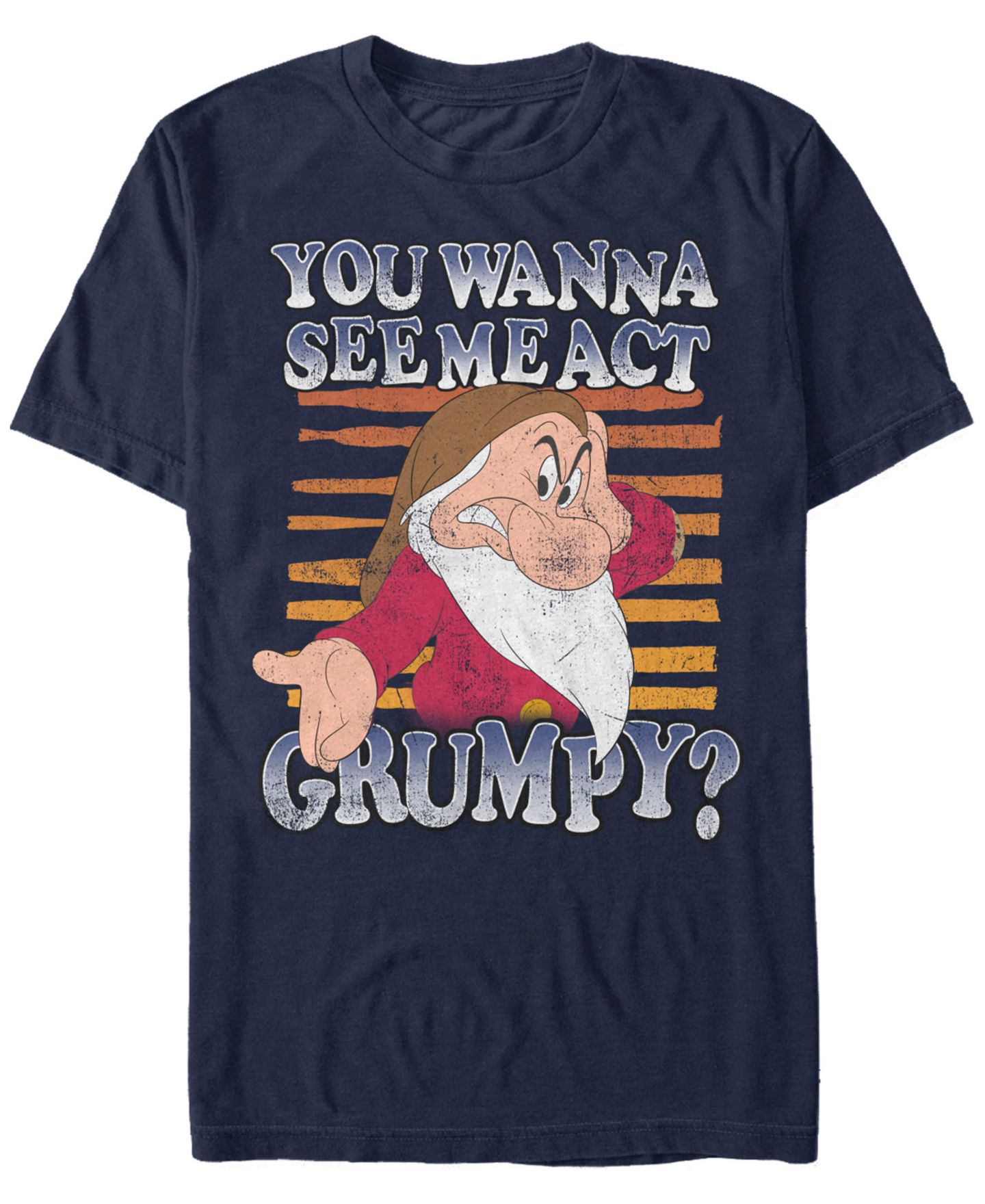 Мужская футболка Fifth Sun Disney Snow White and the Seven Dwarfs Acting Grumpy, Short Sleeve, цвет: Тёмно-синий — фото 1
