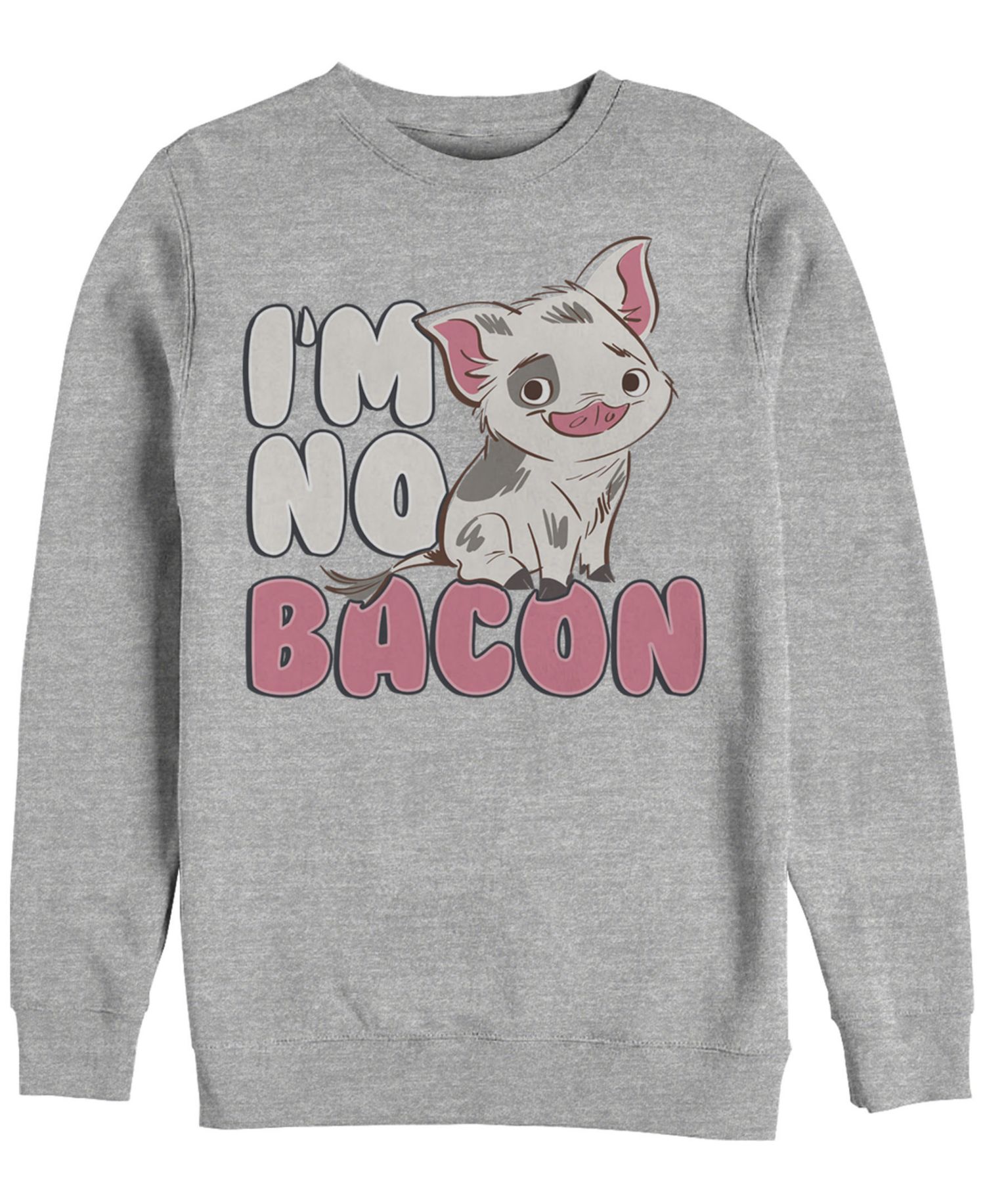 Disney Men's Moana Pua Cute I'm No Bacon, Crewneck Fleece