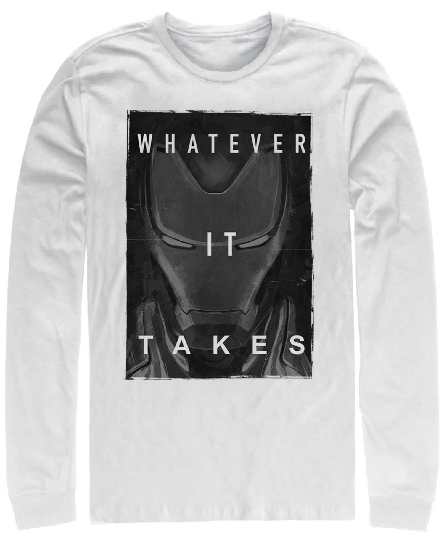 Marvel Men's Avengers Endgame Iron Man Whatever It Takes Poster, Long Sleeve T-shirt