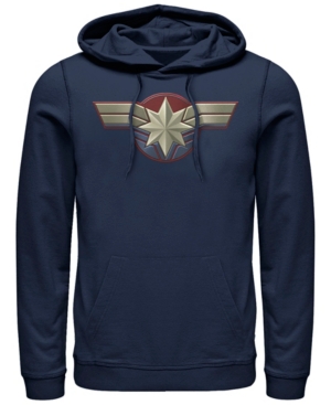 Marvel Men's Captain Marvel Chest Logo Costume Pullover Hoodie