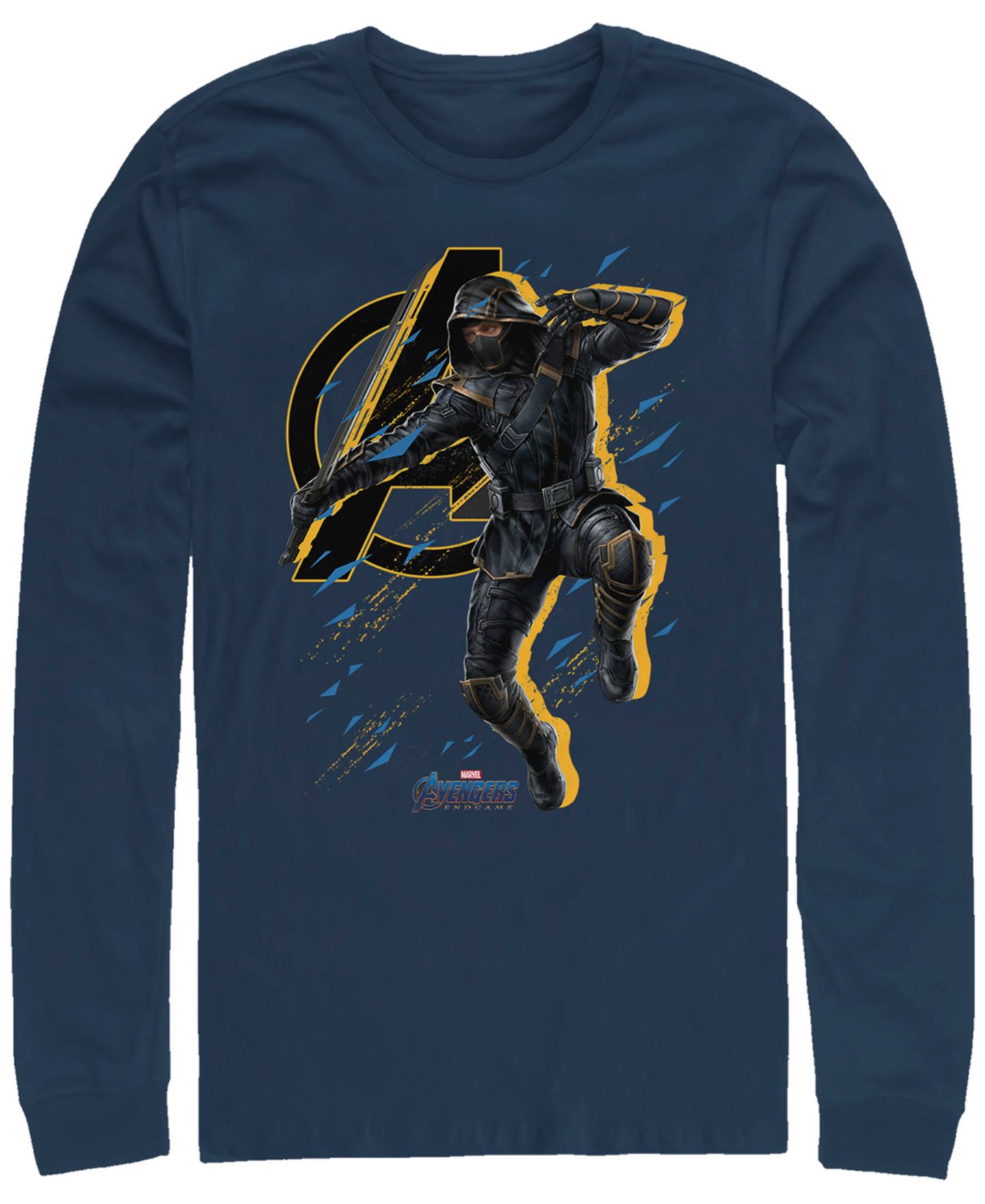 Мужская футболка Fifth Sun Marvel Avengers Endgame Ronin Jump Action Pose, Long Sleeve, цвет: Тёмно-синий — фото 1