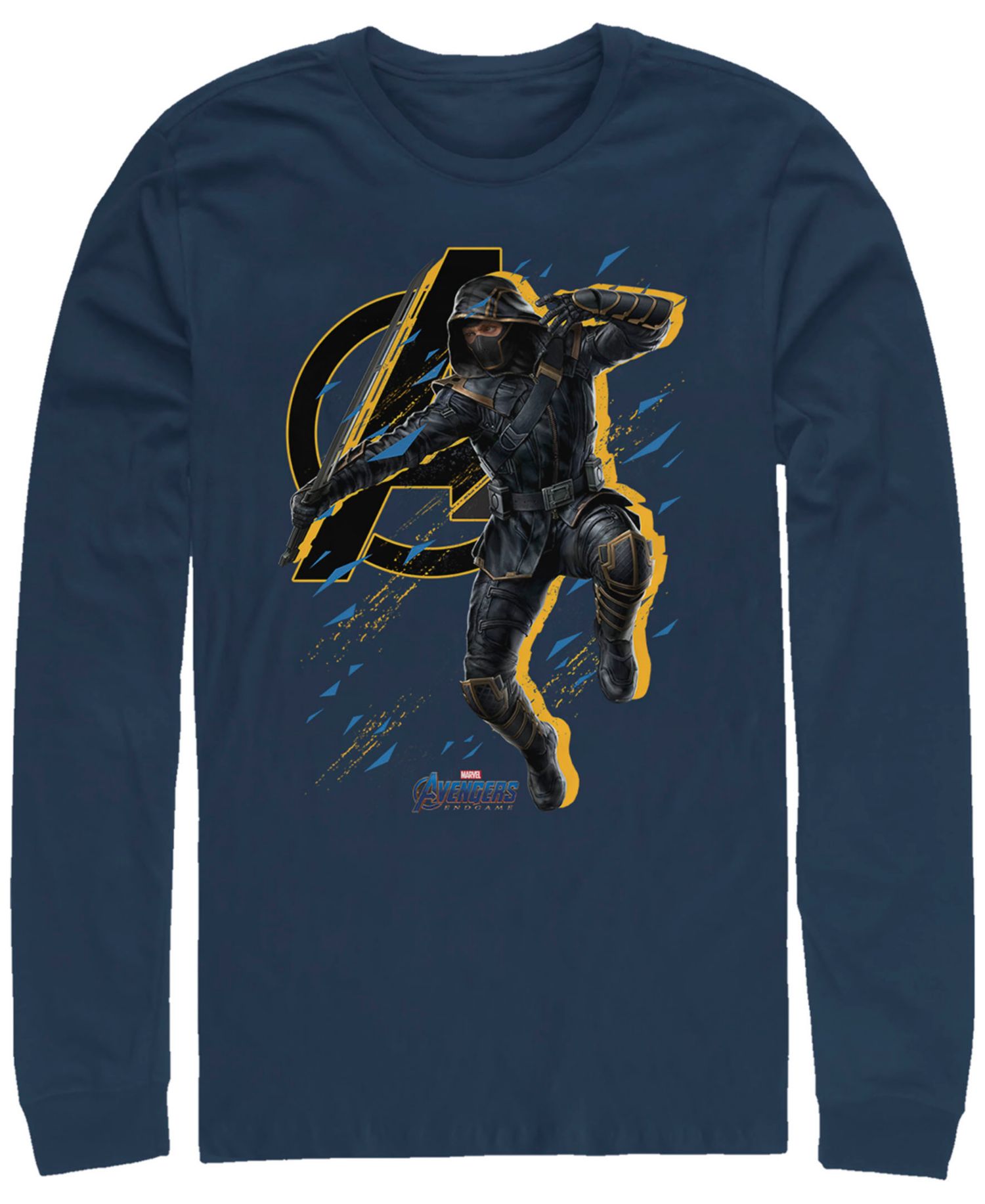 Marvel Men's Avengers Endgame Ronin Jump Action Pose, Long Sleeve T-shirt