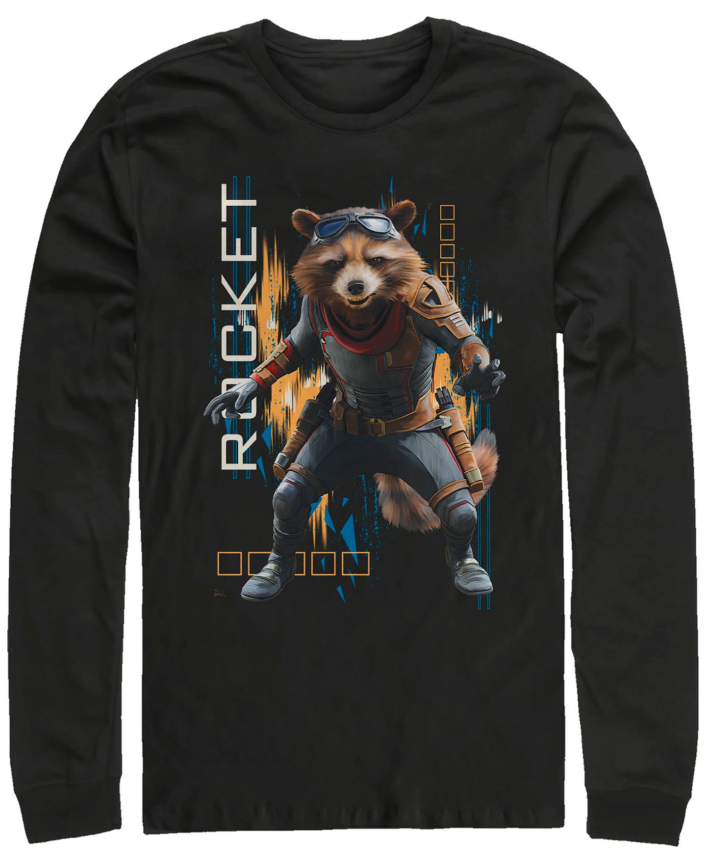 Мужская футболка Fifth Sun Marvel Avengers Endgame Rocket Action Pose, Long Sleeve, цвет: Чёрный — фото 1
