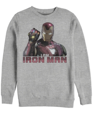 Marvel Men's Avengers Endgame I Am Iron Man Gauntlet Crewneck Fleece