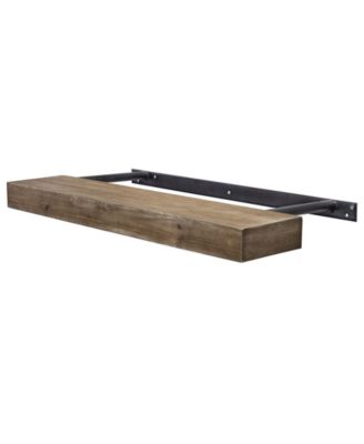 American Art Decor Rustic Wood Floating Wall Shelf