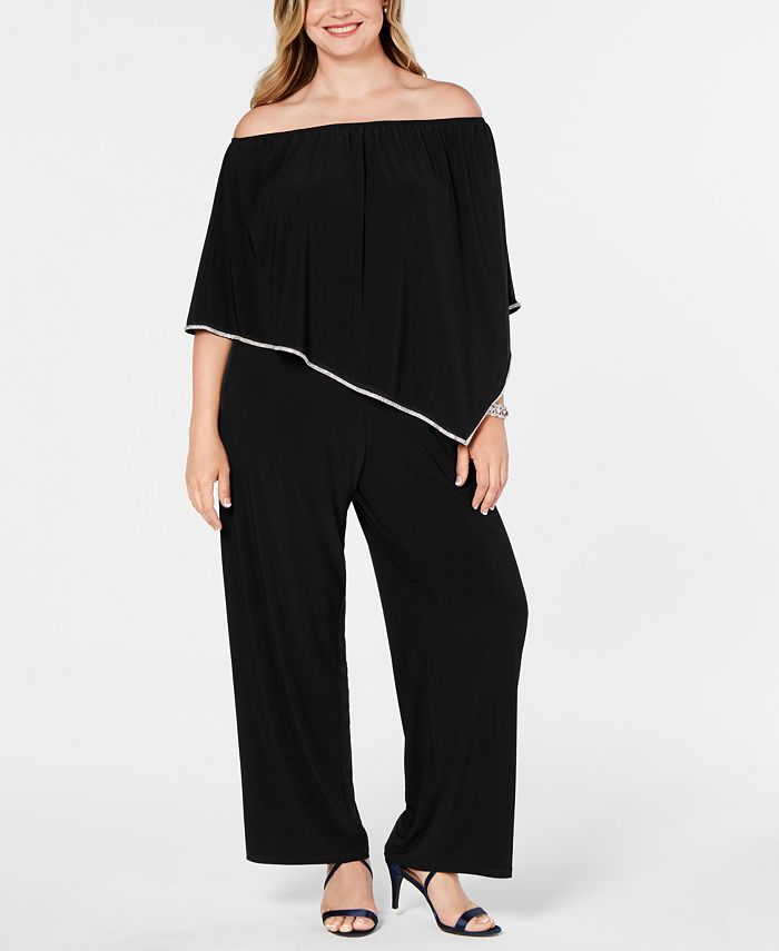 MSK Plus Size OffTheShoulder Overlay Jumpsuit Macy's