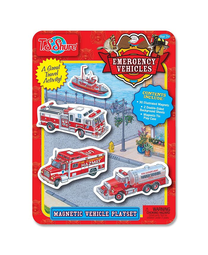 T.S. Shure Emergency Vehicles Tin Playset Macy's