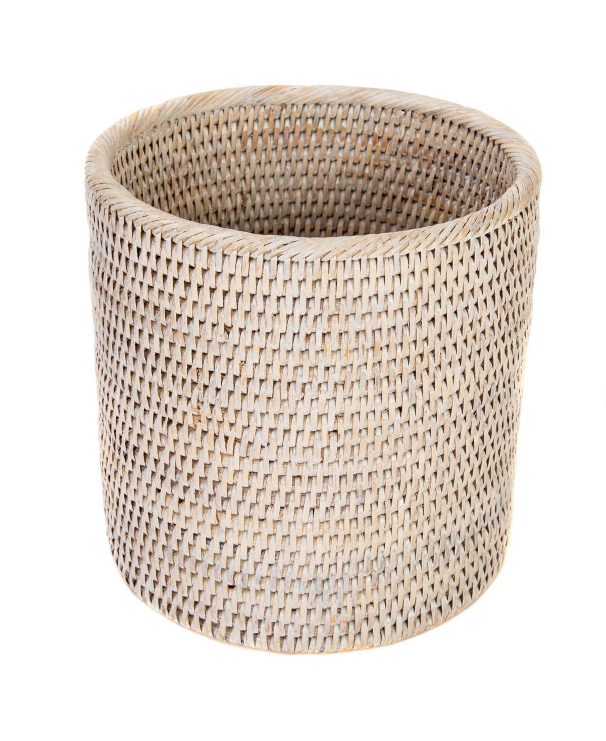 Shop Artifacts Trading Company Artifacts Rattan Round Waste Basket In Off-white