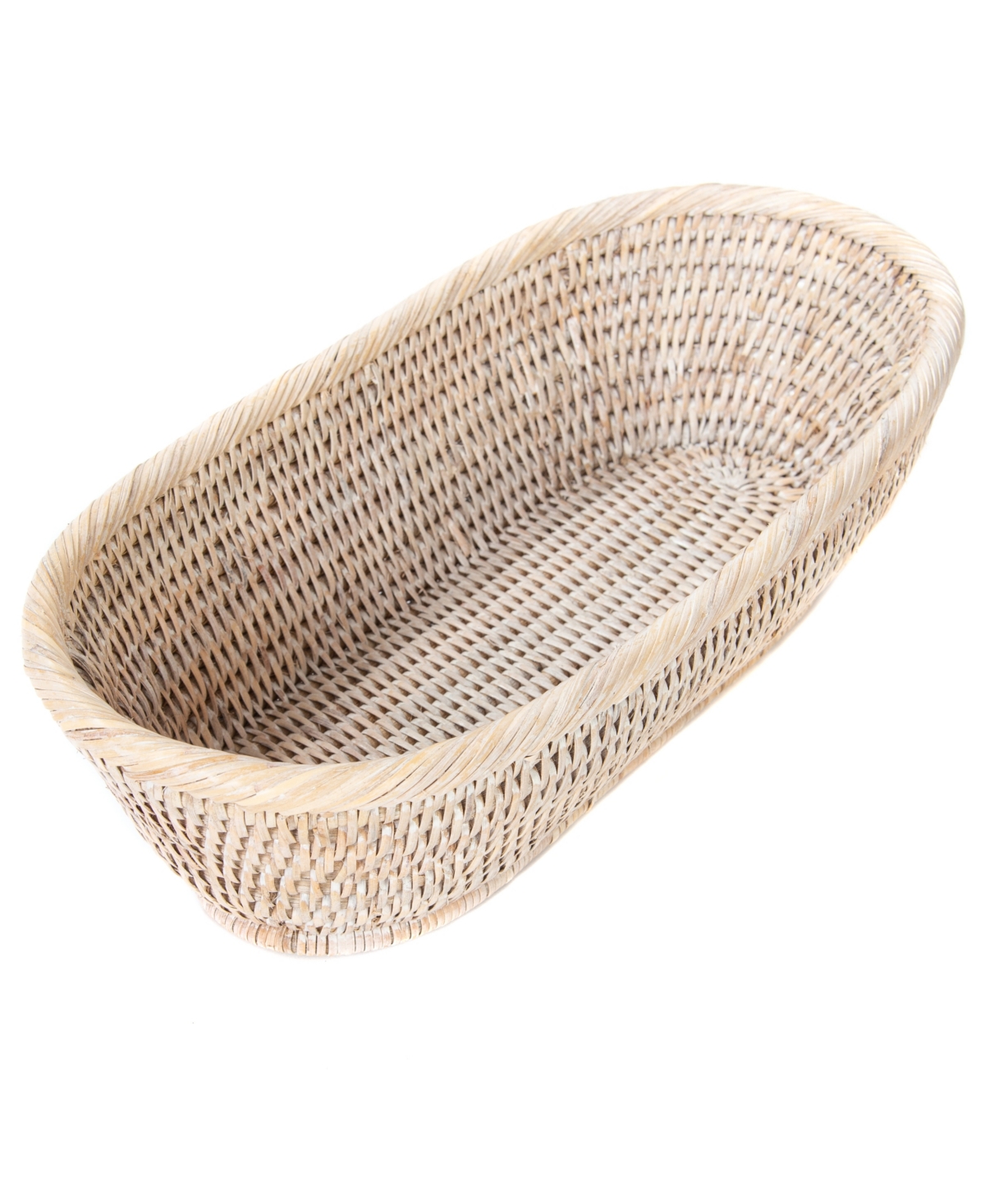 Artifacts Trading Company Artifacts Rattan Oval Bread Basket In Off-white