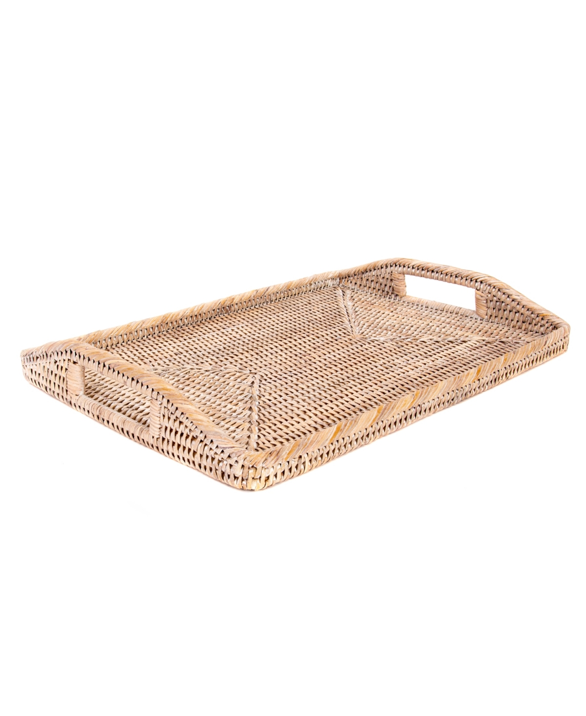 Shop Artifacts Trading Company Artifacts Rattan 14" Rectangular Tray In Off-white