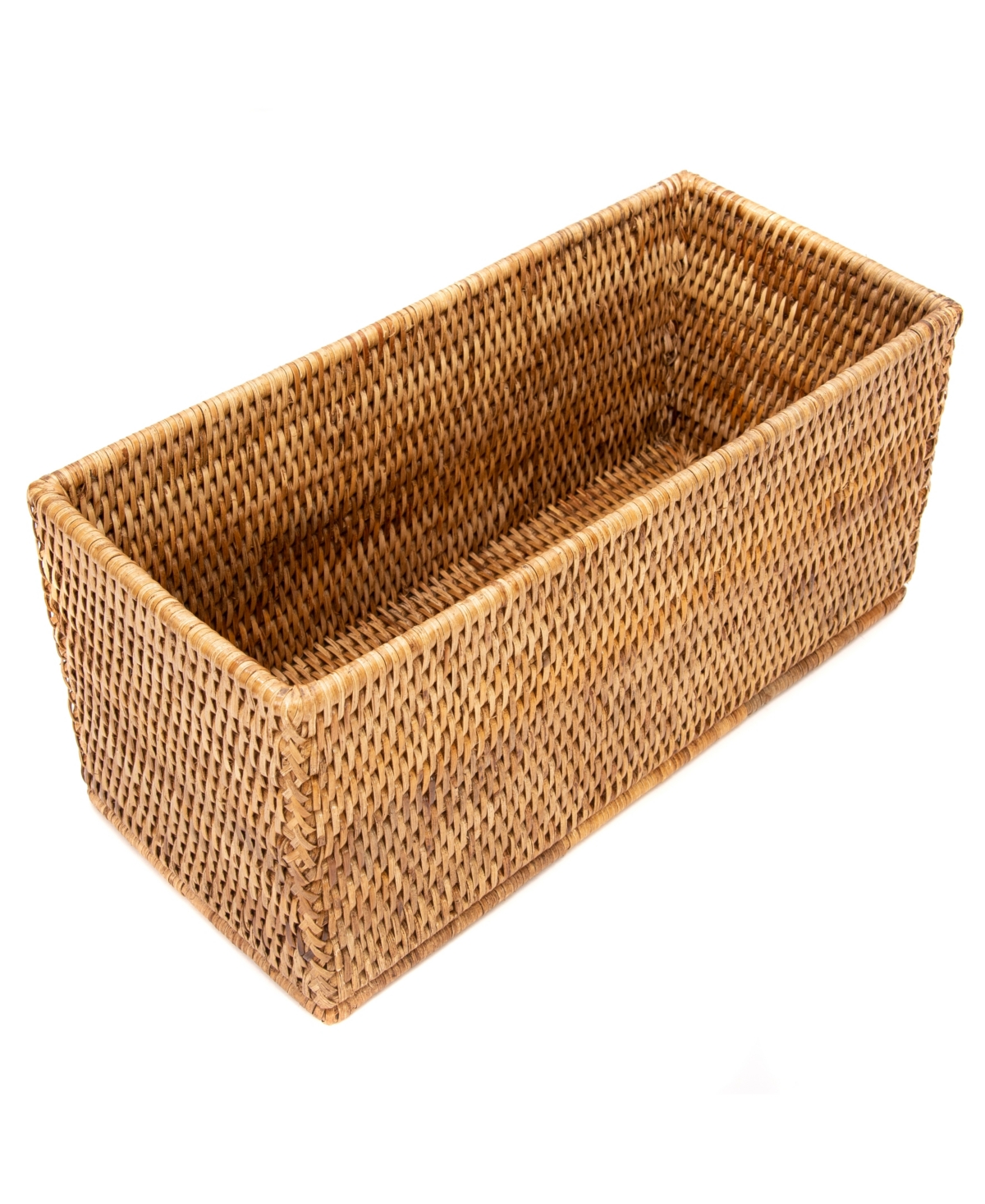 Artifacts Trading Company Artifacts Rattan Rectangular Basket In Honey Brown