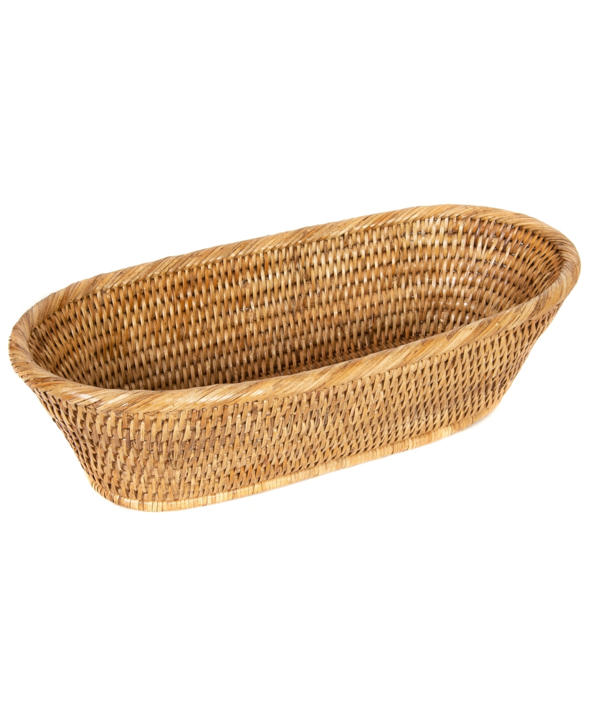 Artifacts Trading Company Artifacts Rattan Oval Bread Basket In Honey Brown