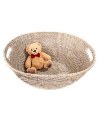Artifacts Trading Company Rattan Laundry Basket with Cutout Handles