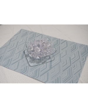 Dainty Home Diamond Woven Textilene Waterproof, Heat & Stain Resistant Washable Placemat 13x19" - Set Of 6 In Silver