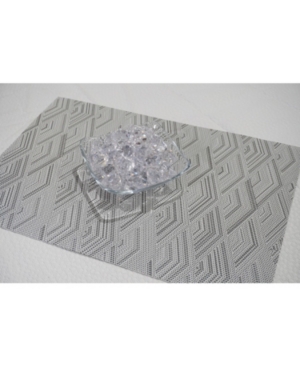 Dainty Home Diamond Woven Textilene Waterproof, Heat & Stain Resistant Washable Placemat 13x19'' In Silver